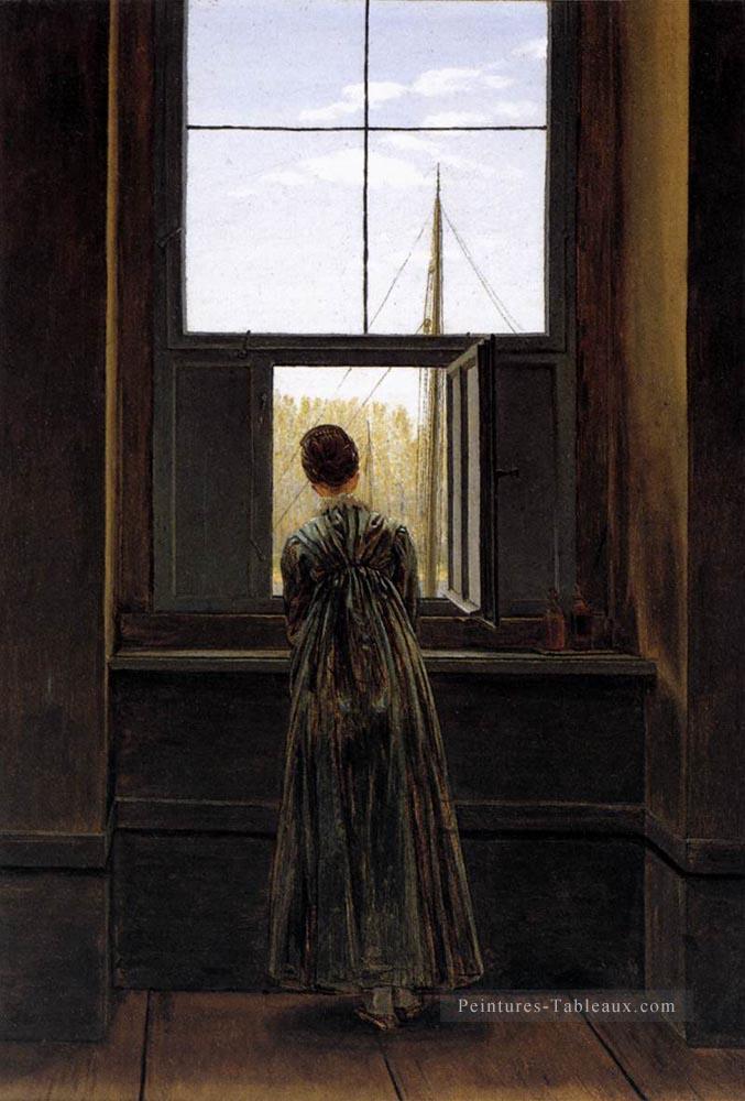 Femme à la fenêtre romantique Caspar David Friedrich Peintures à l'huile